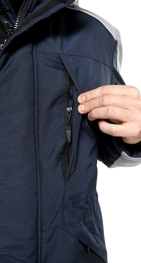 Куртка мужская утепленная рабочая Челленджер синяя с серым
