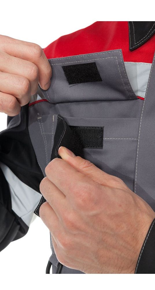 Куртка мужская летняя Виват серо-черно-красная