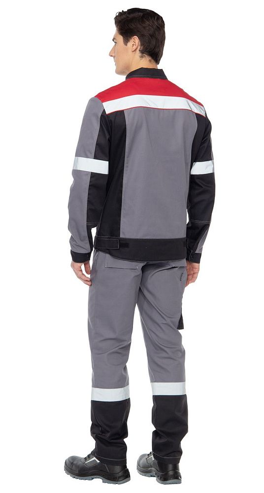 Куртка мужская летняя Виват серо-черно-красная