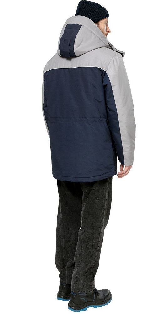 Куртка мужская утепленная рабочая Челленджер синяя с серым